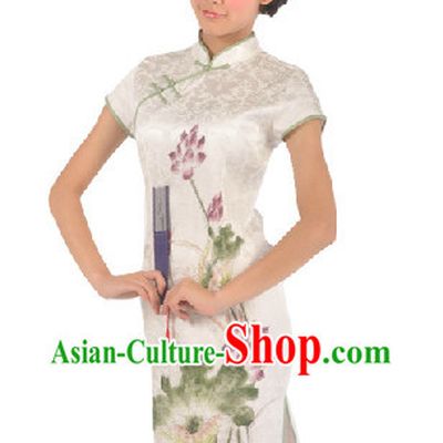 Traditional Lotus Cheongsam Dancing Dress for Women