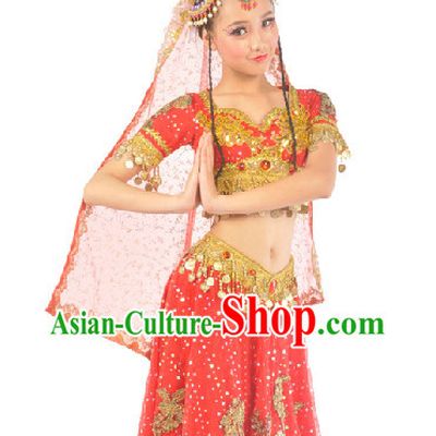 Indian Red Classical Dance Dress for Women