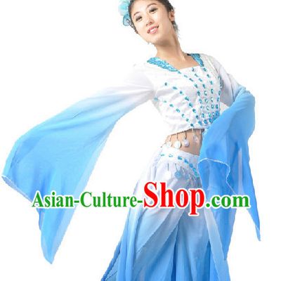 Professional Color Transition Fan Dance Wear