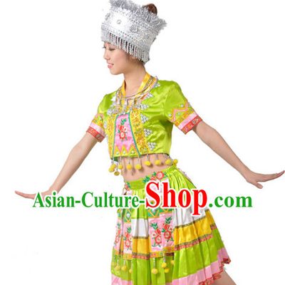 Chinese Miao Dance Team Costumes for Girls