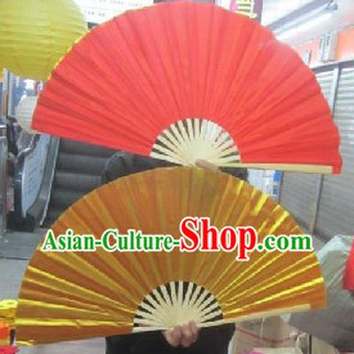 Double Sides Red Gold Dance Fan