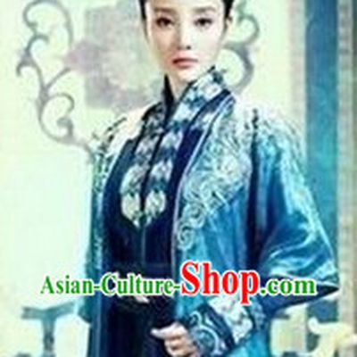 Gu Jian Qi Tan Lengend of the Ancient Sword TV Drama Blue Swordwoman Costumes Complete Set