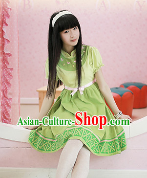 Frozen Anna Snow Queen Green Costumes Complete Set