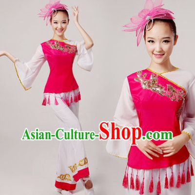 Chinese Drum Dance Costume and Hair Decorations