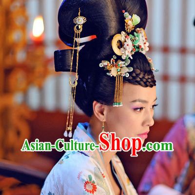 Ancient China Tang Dynasty Hair Ornaments and Wig