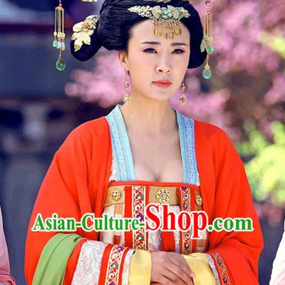 Ancient China Tang Dynasty Empress Hair Ornaments and Wig