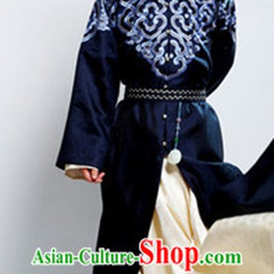 Traditional Chinese Deep Blue Hanfu Clothes for Men