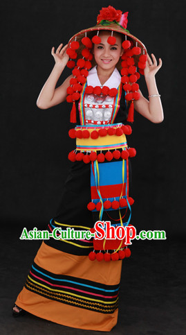 China Deang Nationality Clothing and Hat for Women