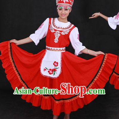 Red Russia Clothing and Hat for Women