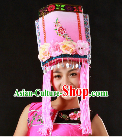 Chinese Qiang Nationality Clothing and Hat Complete Set