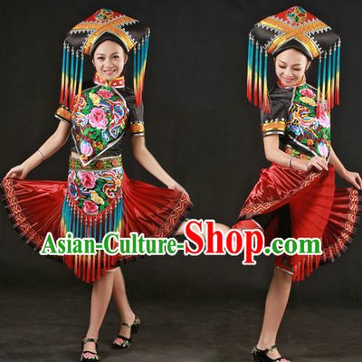 CHINA Zhuang Clothes and Hat Complete Set