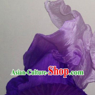 71 Inches Long Color Transition Silk Ribbon Fan