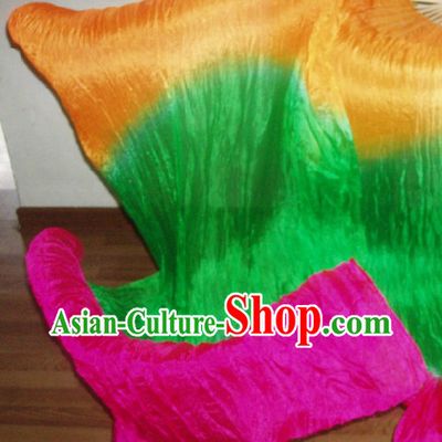 Professional Performance 59 Inches Long Silk Dancing Ribbon Fan