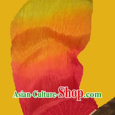 Red to Yellow Colour Transition Chinese Hand Fan