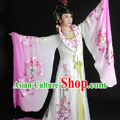 Ancient Tang Dynasty Yang Yuhuan Empress Embroidered Long Robe with Trail