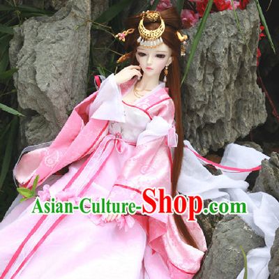 Ancient Chinese Pink Hanfu SD Clothing Complete Set