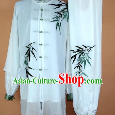 Embroidered Bamboo Kung Fu Uniform and Mantle Complete Set