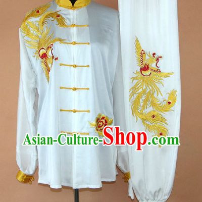Embroidered Dragon Silk Kung Fu Uniform Complete Set