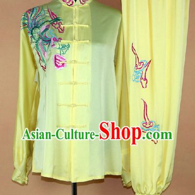 Silk Kung Fu Tai Chi Embroidered Phoenix Clothing Complete Set