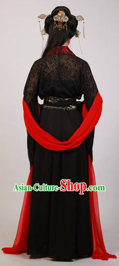 Black Wide Sleeve Hanfu Gown for Women Black Wide Sleeve Hanfu Gown for Women
