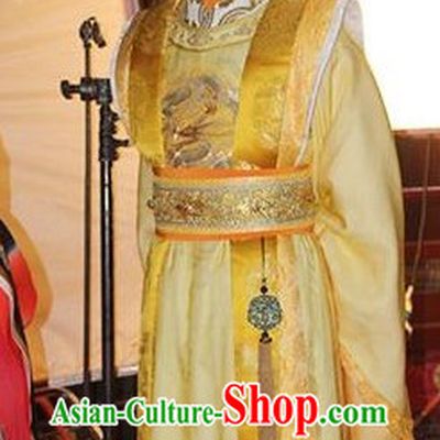 Chinese Tang Imperial Emperor Costumes and Crown Complete Set