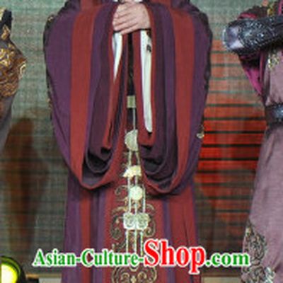 Chinese Court Costume Traditional Dress and Hat for Men
