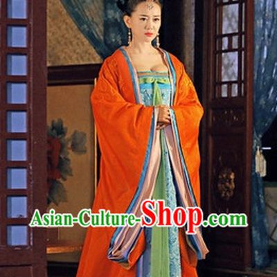Chinese Tang Dynasty Princess Clothes online and Headwear Complete Set