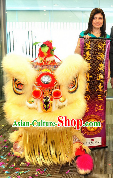 Chinese Stage Performance Southern Fut San Lion Dance Costumes Complete Set