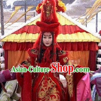 Wang Zhaojun Beauty Wedding Dresses and Hat Complete Set