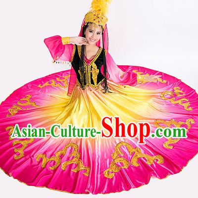 Asian China Xinjiang Dance Costume and Hat