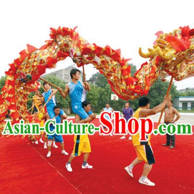 Red Natioal Dragon Mask Costumes Complete Set for School Students