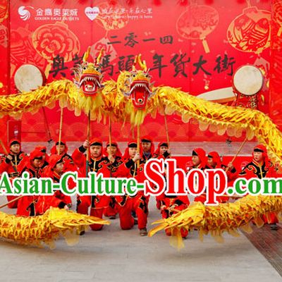 Gold Chinese Dragon Costume Complete Set for Children