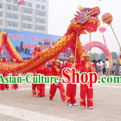 Red and Gold Chinese Dragon Costumes Complete Set for 10 Children