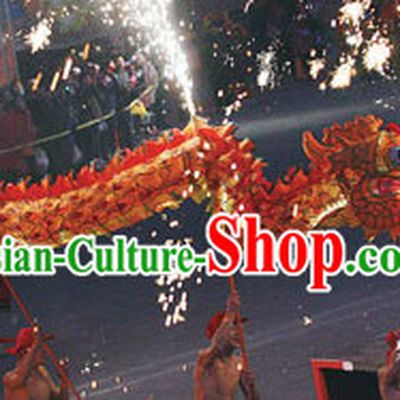 Flame Chinese Customs Best Dragon Mascot Dance Costumes Complete Set