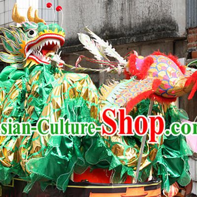 Handmade Green Chinese New Year Dragon Mascot Costumes Complete Set