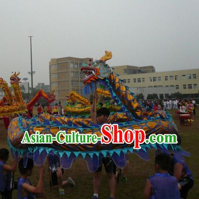 Top Competition and Parade Blue Dragon Dancing Costume Complete Set