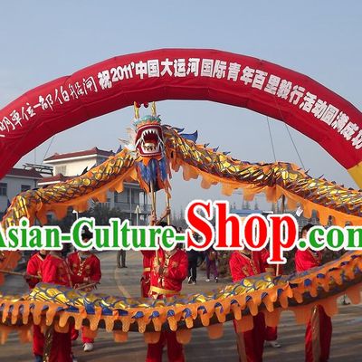Orange Chinese New Year Adult Dragon Dance Costume Complete Set