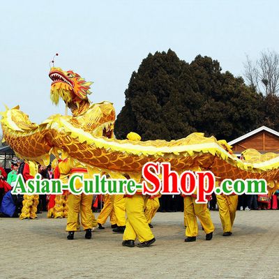 Chinese New Year Gold Dragon Dance Costumes Complete Set