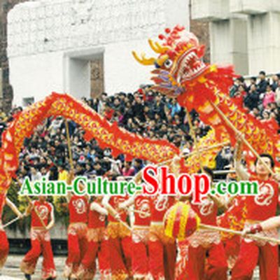 Red Dragon Dance Equipment Complete Set for Ten People
