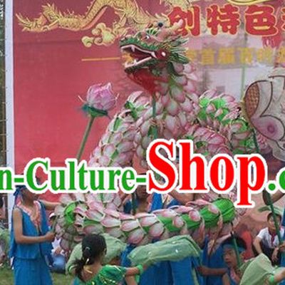 Handmade Lotus Dragon Dance Equipment for 8 Elementary School Students
