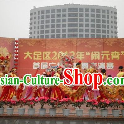 Handmade Olympic National Dragon Dance Equipments Complete Set for 8 Elementary School Students