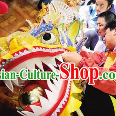 Beautiful Dragon Head with Red Flower for Display or Play