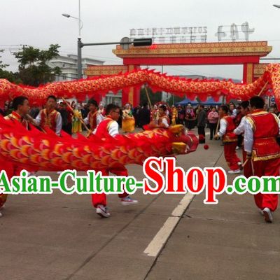 Traditional Red Dragon Dance Costume Complete Set for High School