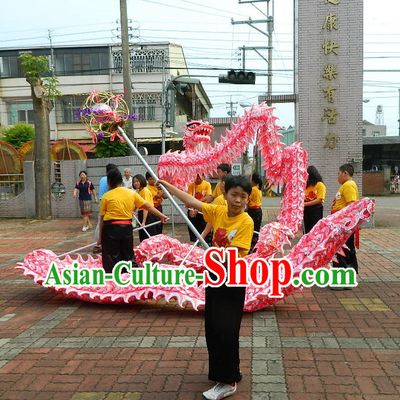 18 Meters China New Year Celebration and Competition Red Luminous Dragon Dance Costume for Students