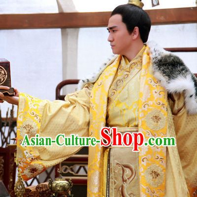 Ancient Chinese Emperor Clothing and Crown Complete Set