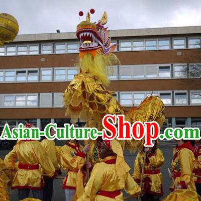 High School Parade and Competition Shinning Gold Dragon Dance Costumes Complete Set