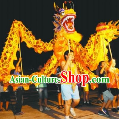 Parade and Competition Shinning Gold Dragon Dance Costumes Complete Set for Six Kids
