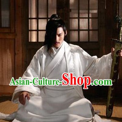 Pure White Ancient Chinese Swordwoman Clothes