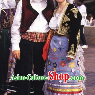Traditional Greek Clothing Two Complete Sets for Men and Women