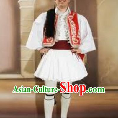 Traditional Greek Men Costume and Hat Complete Set